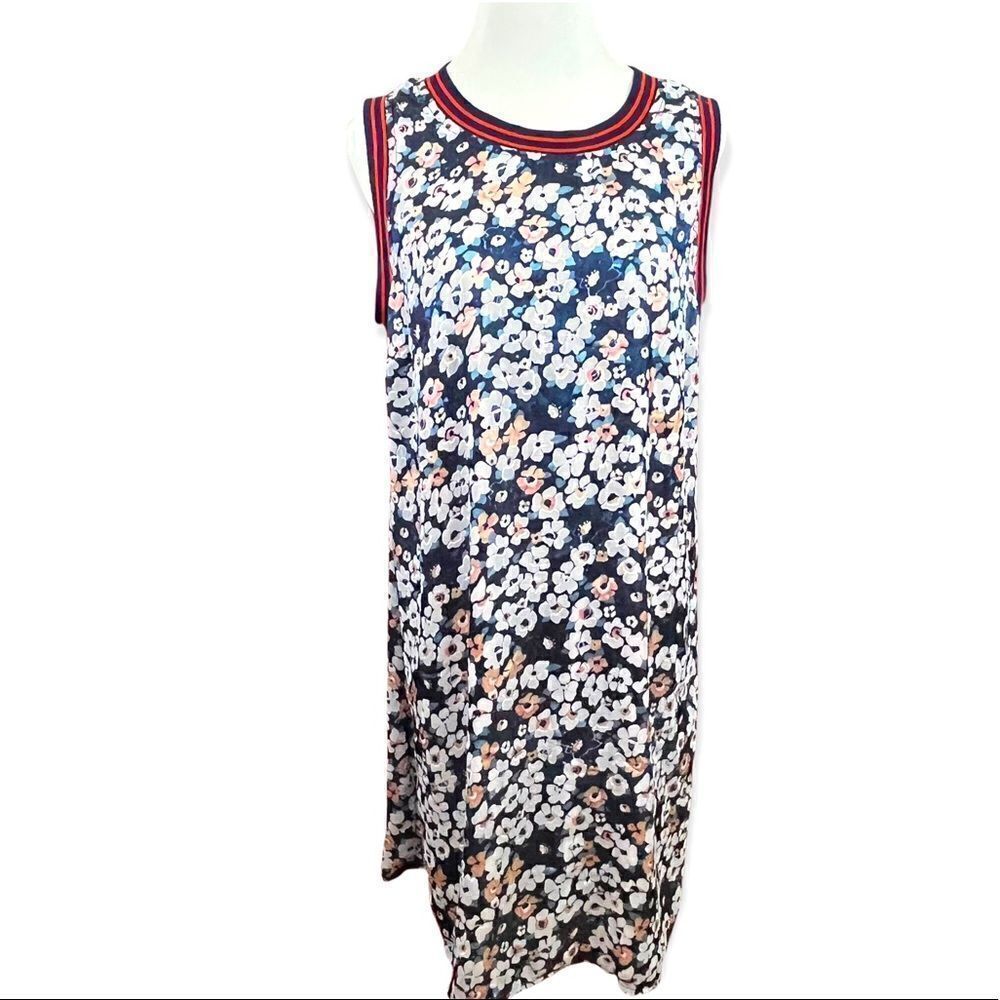 Motherhood Maternity Sleeveless Floral Midi Dress Blue Large